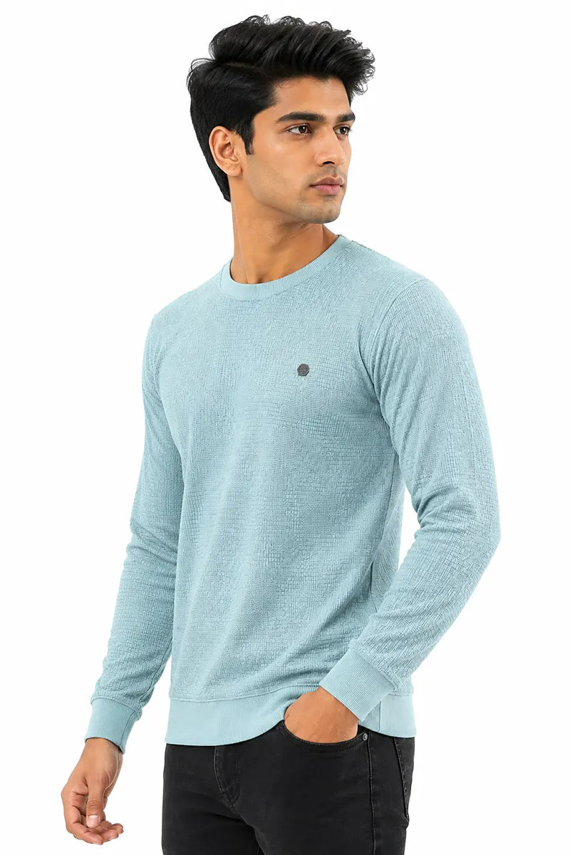Cotton Blend Self Design Sweatshirts for Men