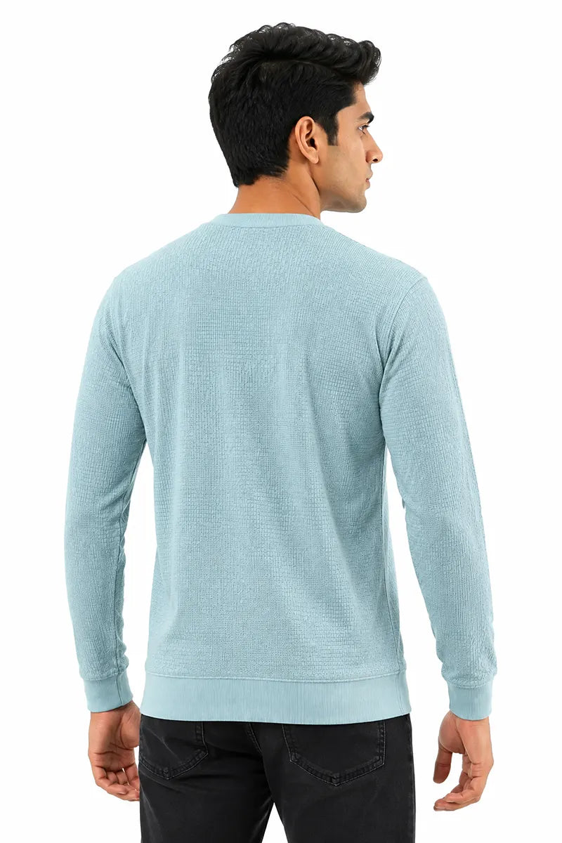 Cotton Blend Self Design Sweatshirts for Men