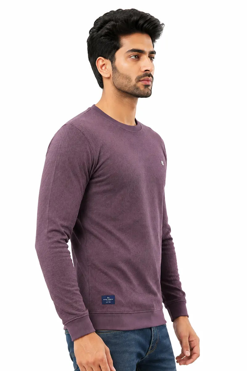 Cotton Blend Self Design Sweatshirts for Men