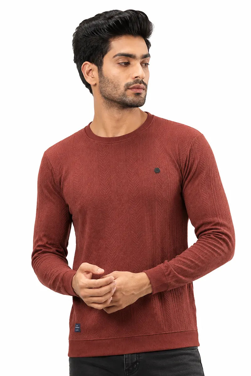 Cotton Blend Self Design Sweatshirts for Men