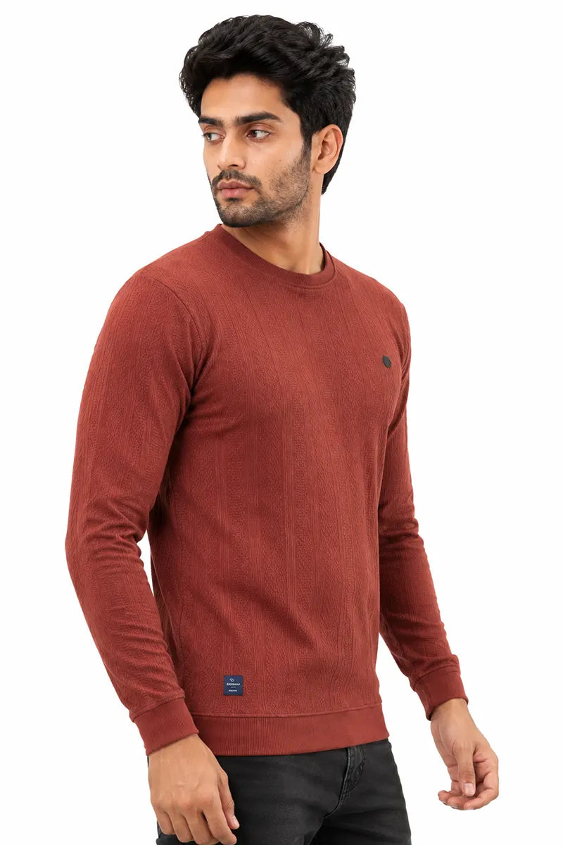 Cotton Blend Self Design Sweatshirts for Men