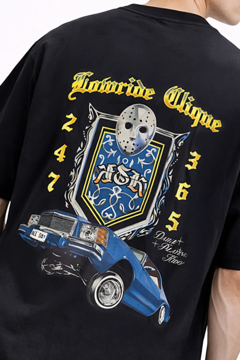 Men's Graphic Printed Cotton T-shirt - Black