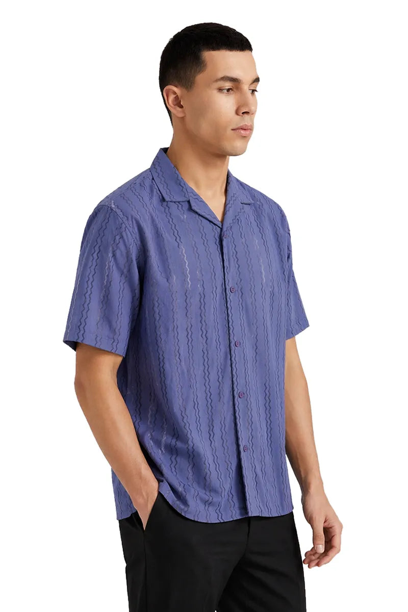Polyester Striped Shirt for Men