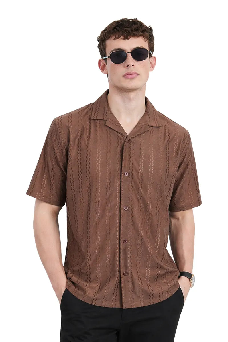 Polyester Striped Shirt for Men