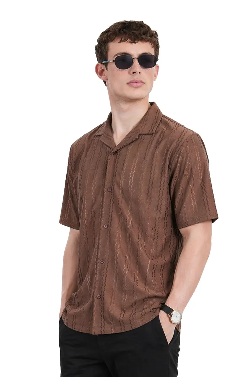 Polyester Striped Shirt for Men