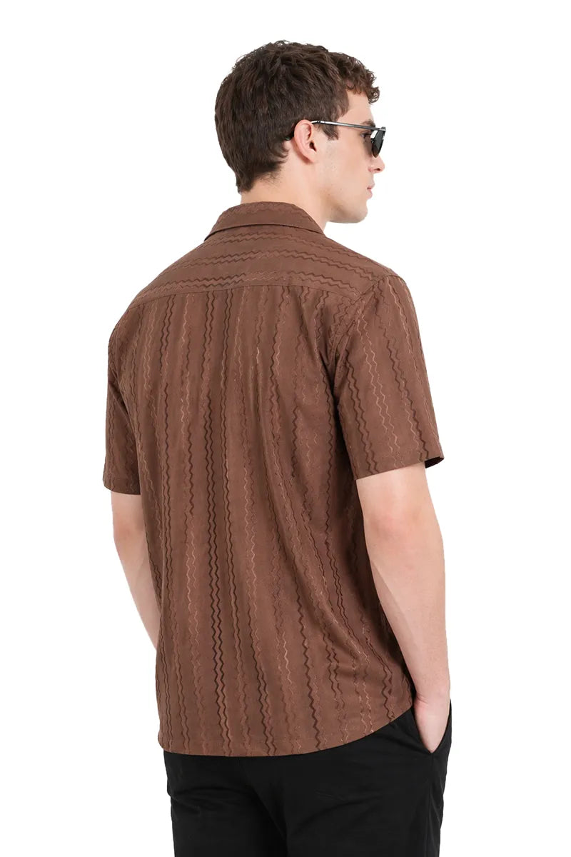 Polyester Striped Shirt for Men