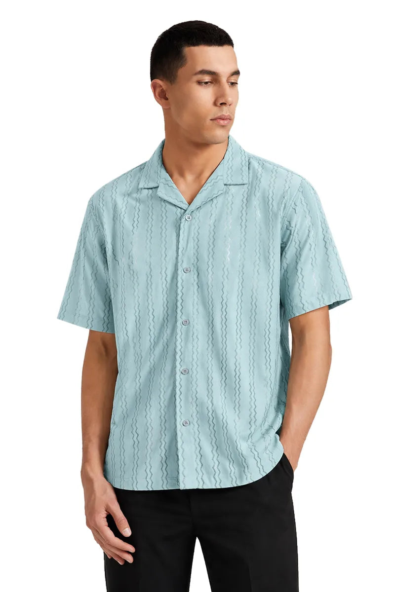Polyester Striped Shirt for Men