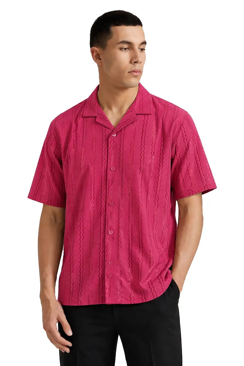 Polyester Striped Shirt for Men