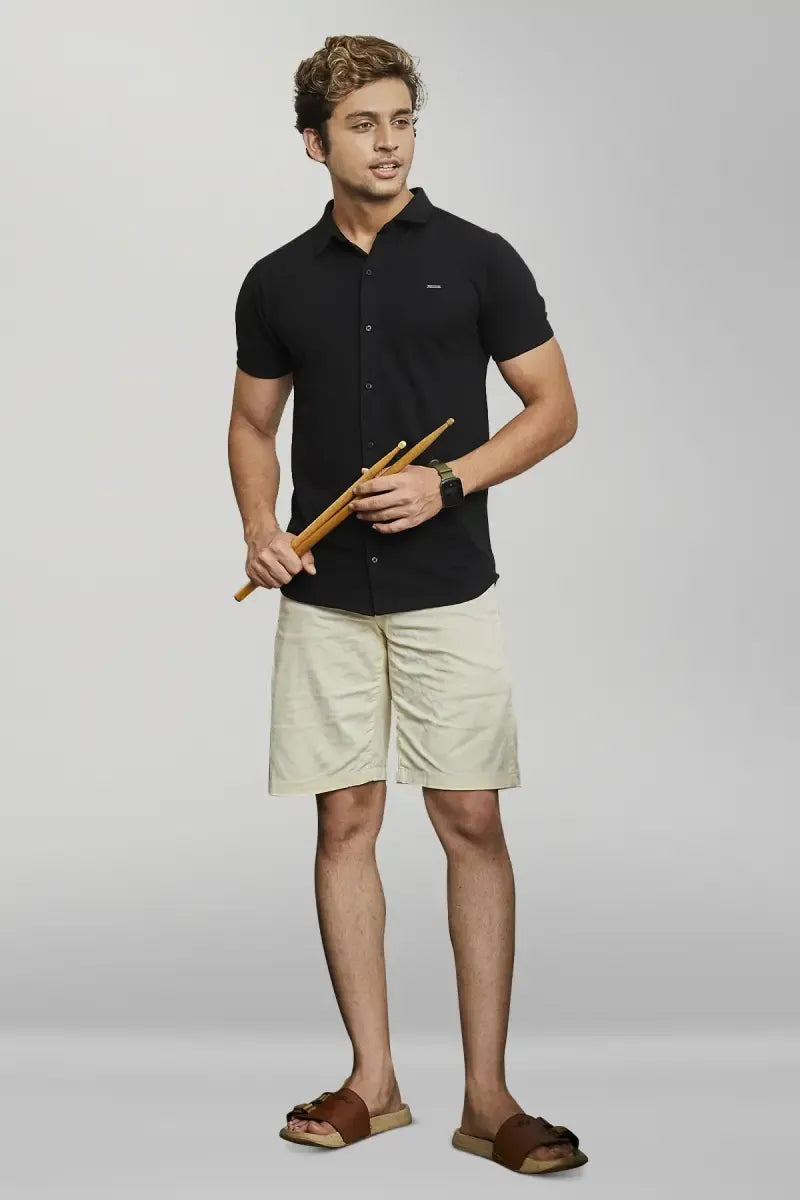 Cotton Blend Self designed Casual Shirt for Men