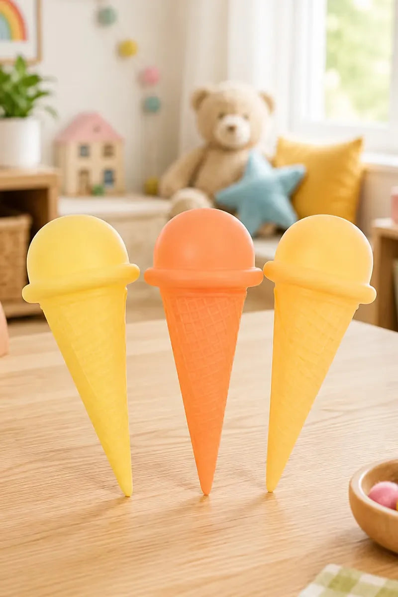 Cone Squeezy Toys - Pack of 3 (Multicolor)