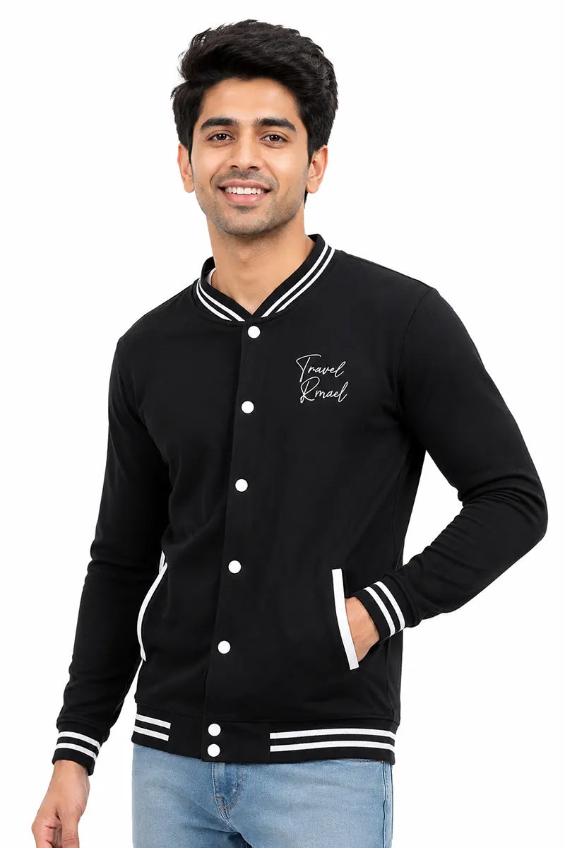 Men's Cotton Casual Self Designed Jacket