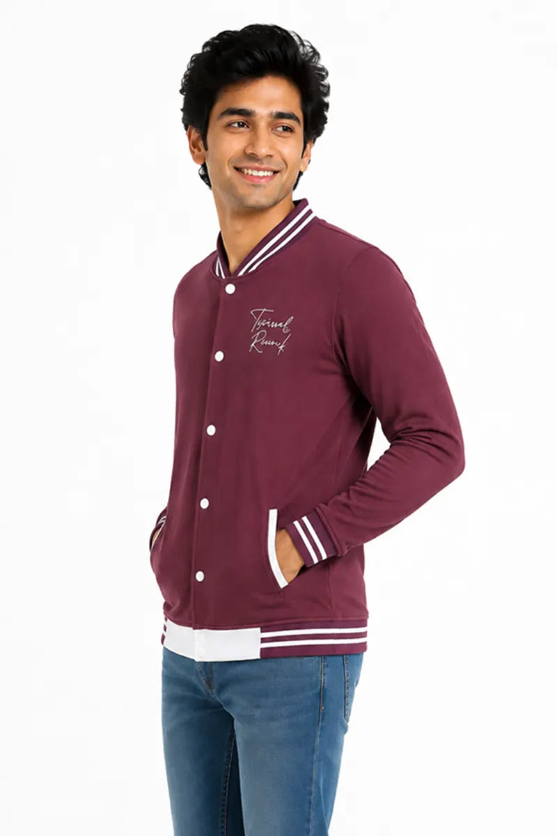 Men's Cotton Casual Self Designed Jacket