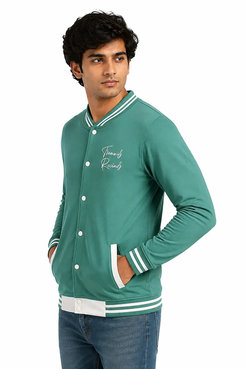 Men's Cotton Casual Self Designed Jacket