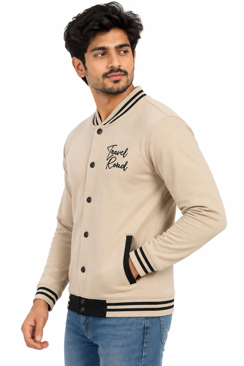 Men's Cotton Casual Self Designed Jacket