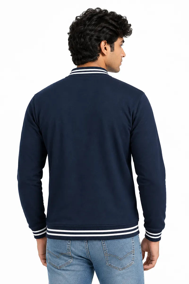 Men's Cotton Casual Self Designed Jacket
