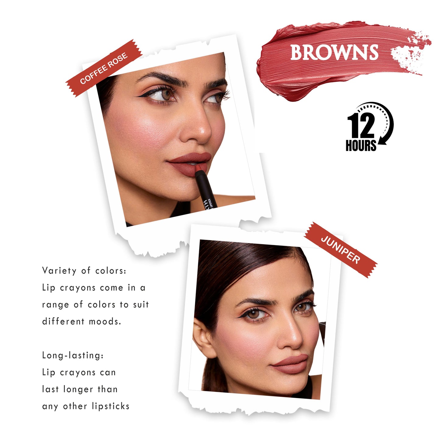 Love Earth Lip Crayon Non-Transfer Lipstick Browns - Pack Of 2