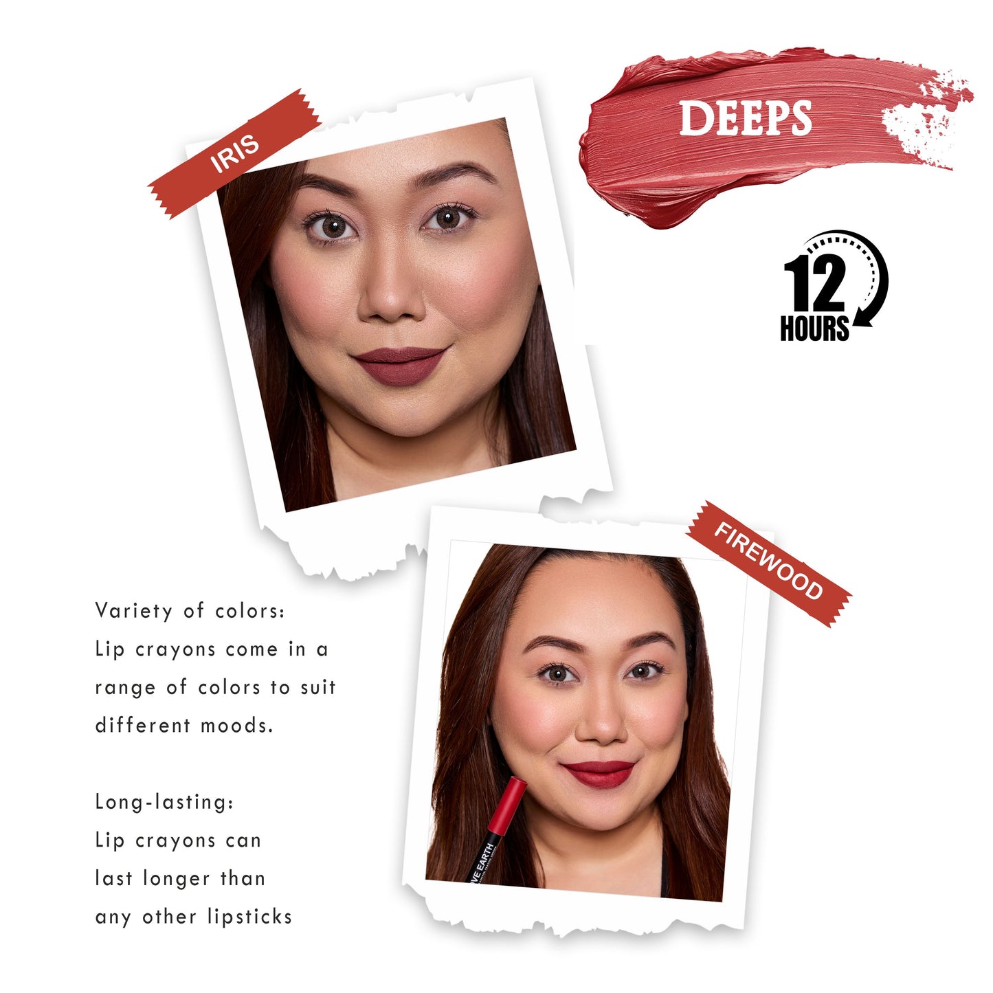 Love Earth Lip Crayon Non-Transfer Lipstick Deeps - Pack Of 2