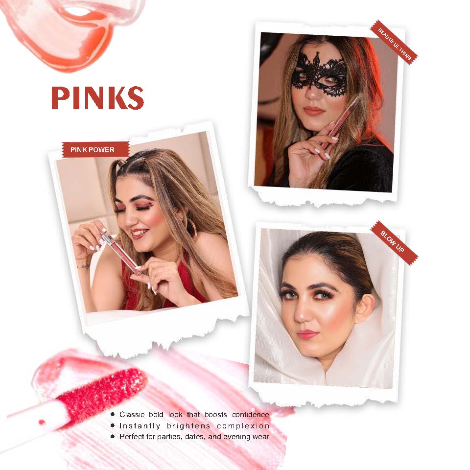 Love Earth Liquid Lip Gloss Pinks - Pack of 3
