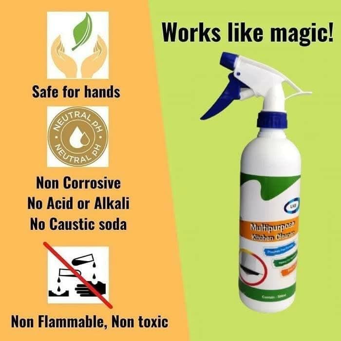 Oil & Grease Stain Remover Kitchen Cleaner Spray (500ML) - HalfPe