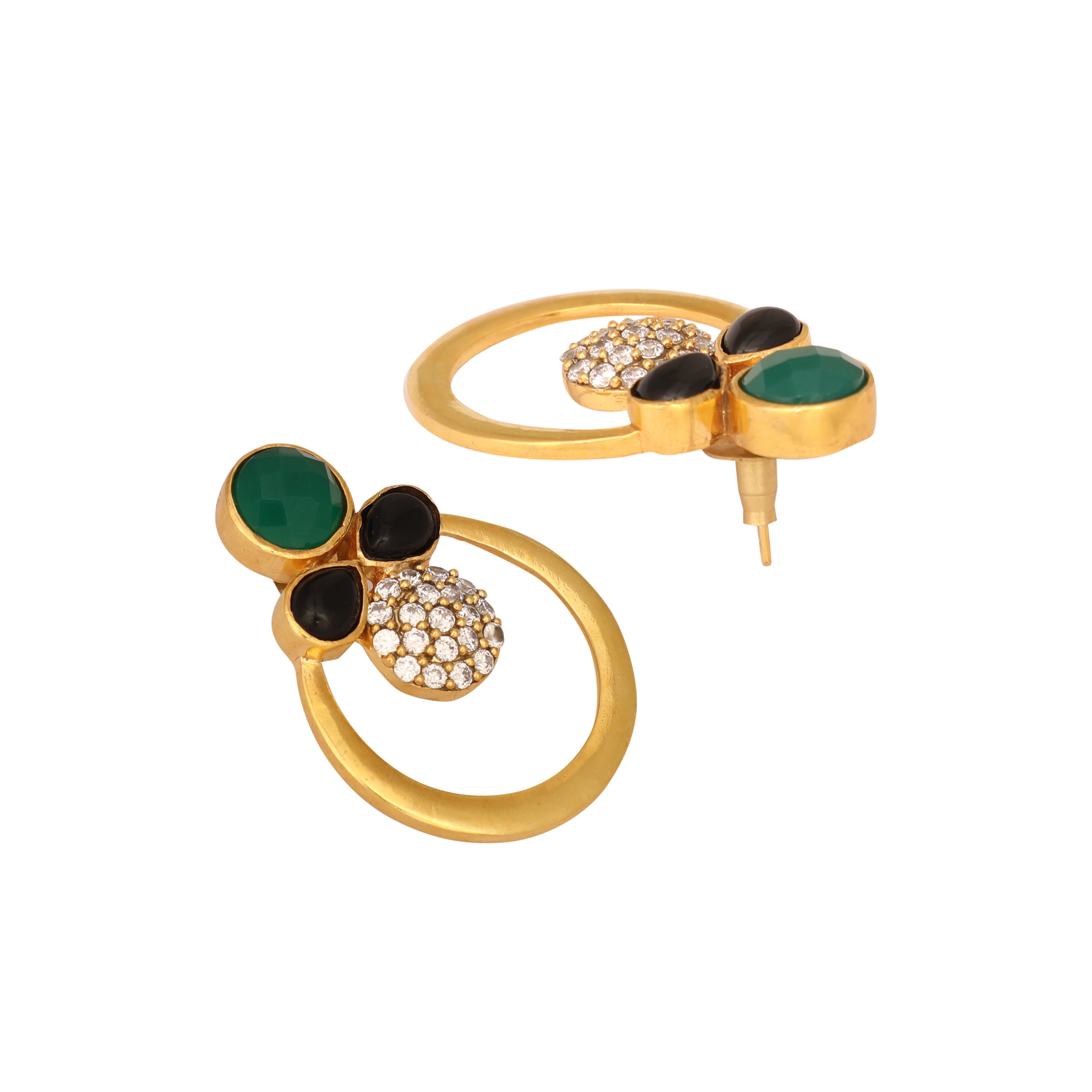 22K Gold Plated Cubic Zirconia Contemporary Earrings