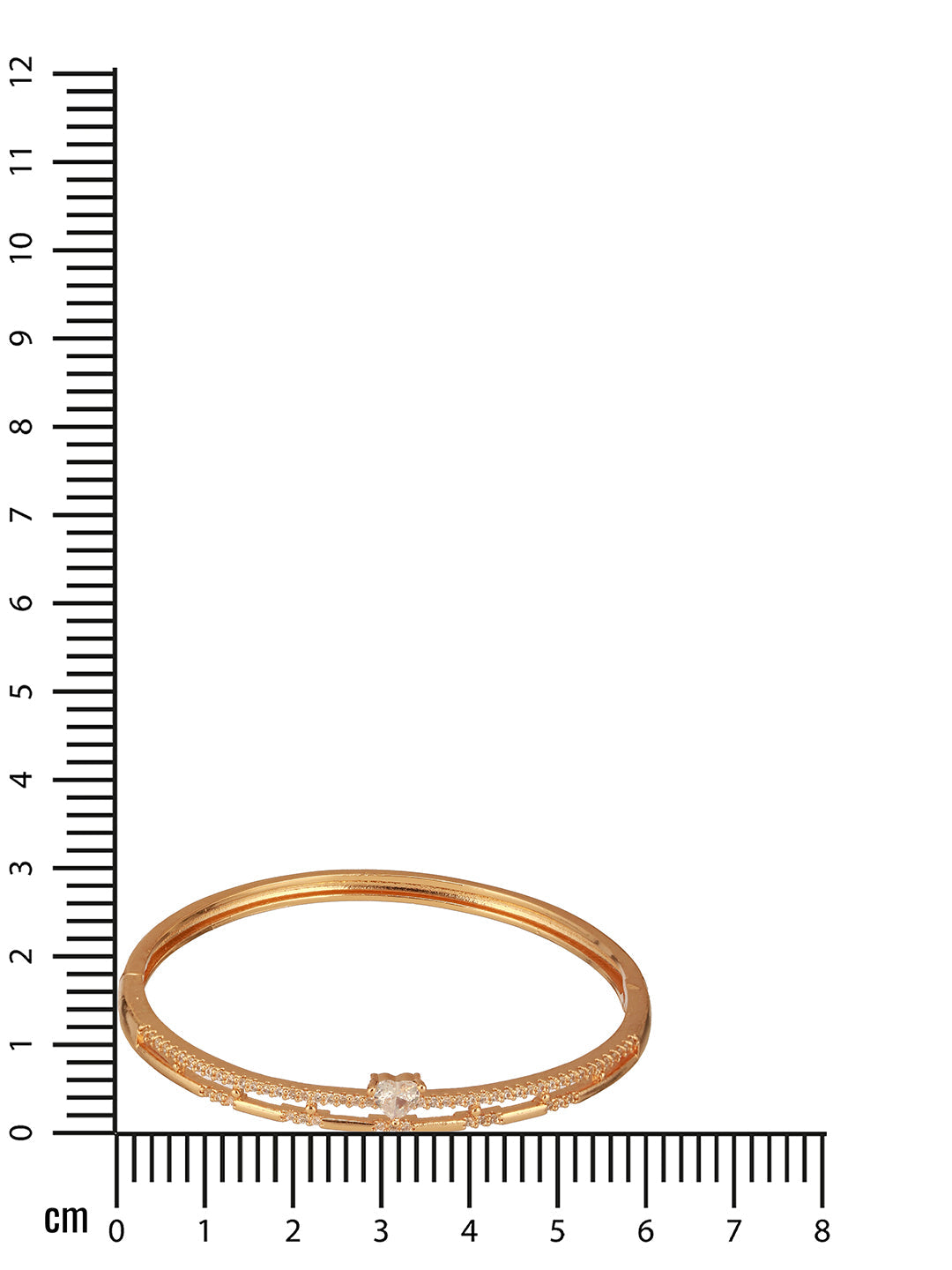 Jazz And Sizzle Rose Gold-Plated Triangular Shaped AD studded Bangles type Bracelet