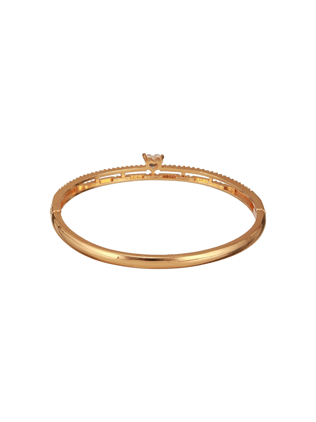 Jazz And Sizzle Rose Gold-Plated Triangular Shaped AD studded Bangles type Bracelet