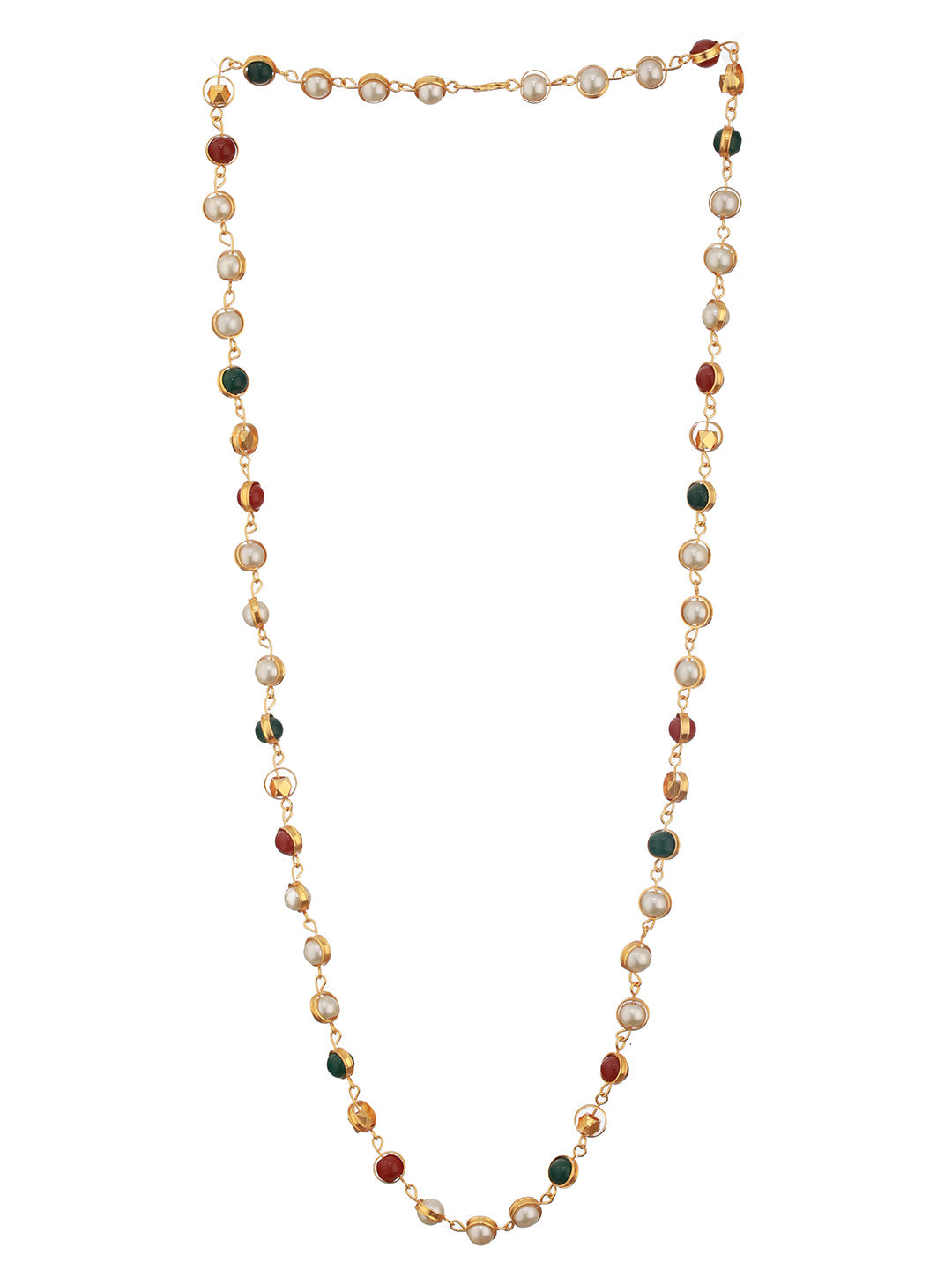 Jazz And Sizzle Gold-Plated & Beaded Studded Maala/Necklace