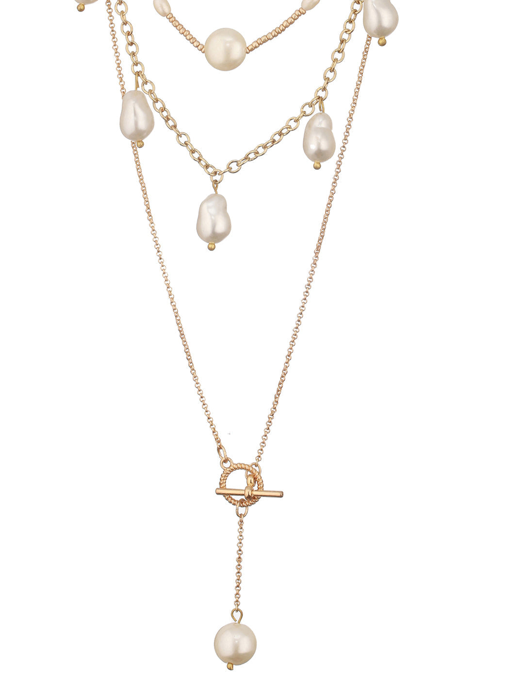 Elegant Multi-Layer Pearl & Chain Necklace – Jazz and Sizzle
