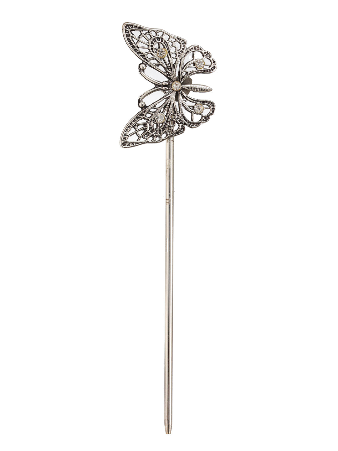 Jazz And Sizzle Set of 2 Silver Toned & Oxidised Plated Juda Pins