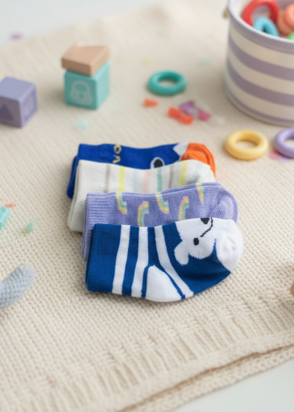 Cute Multicolour Socks for Babies – Pack of 4 RITEX OVERSEAS