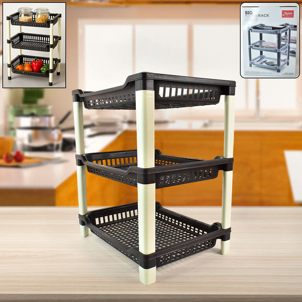 Apex Big Multi Use Plastic Storage Rack 3-tier (1 Pc)