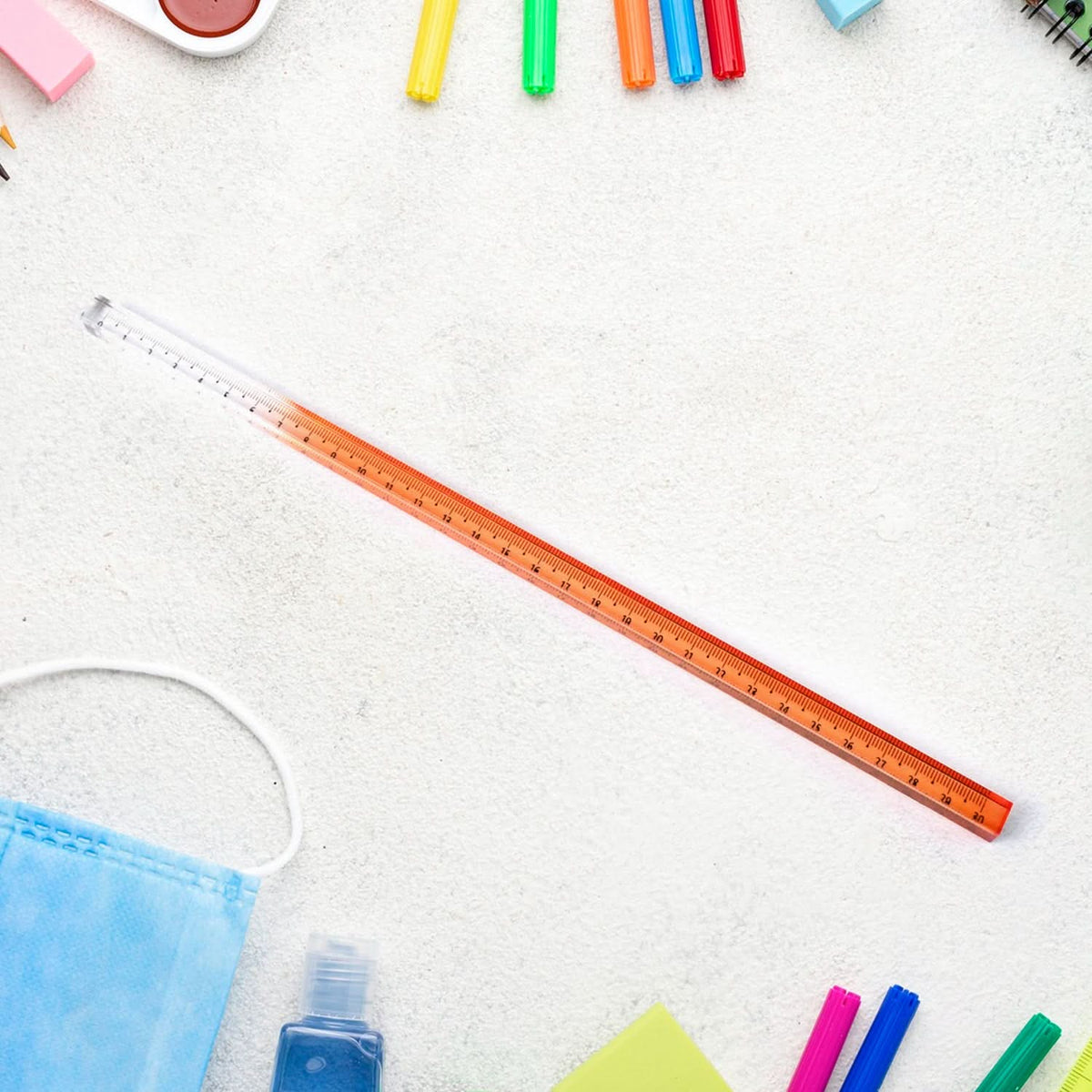 Acrylic Rulers 30 Cm Lengths Set Of Colourful Rulers Set (1 Pc) HP DD