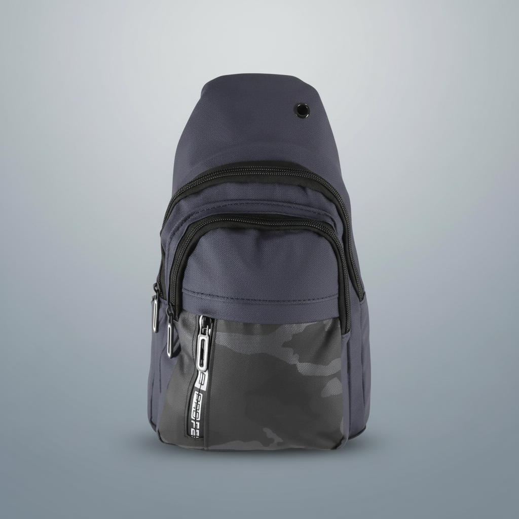 Camouflage Pattern Messenger Bag for Men - Navy Blue SUPER