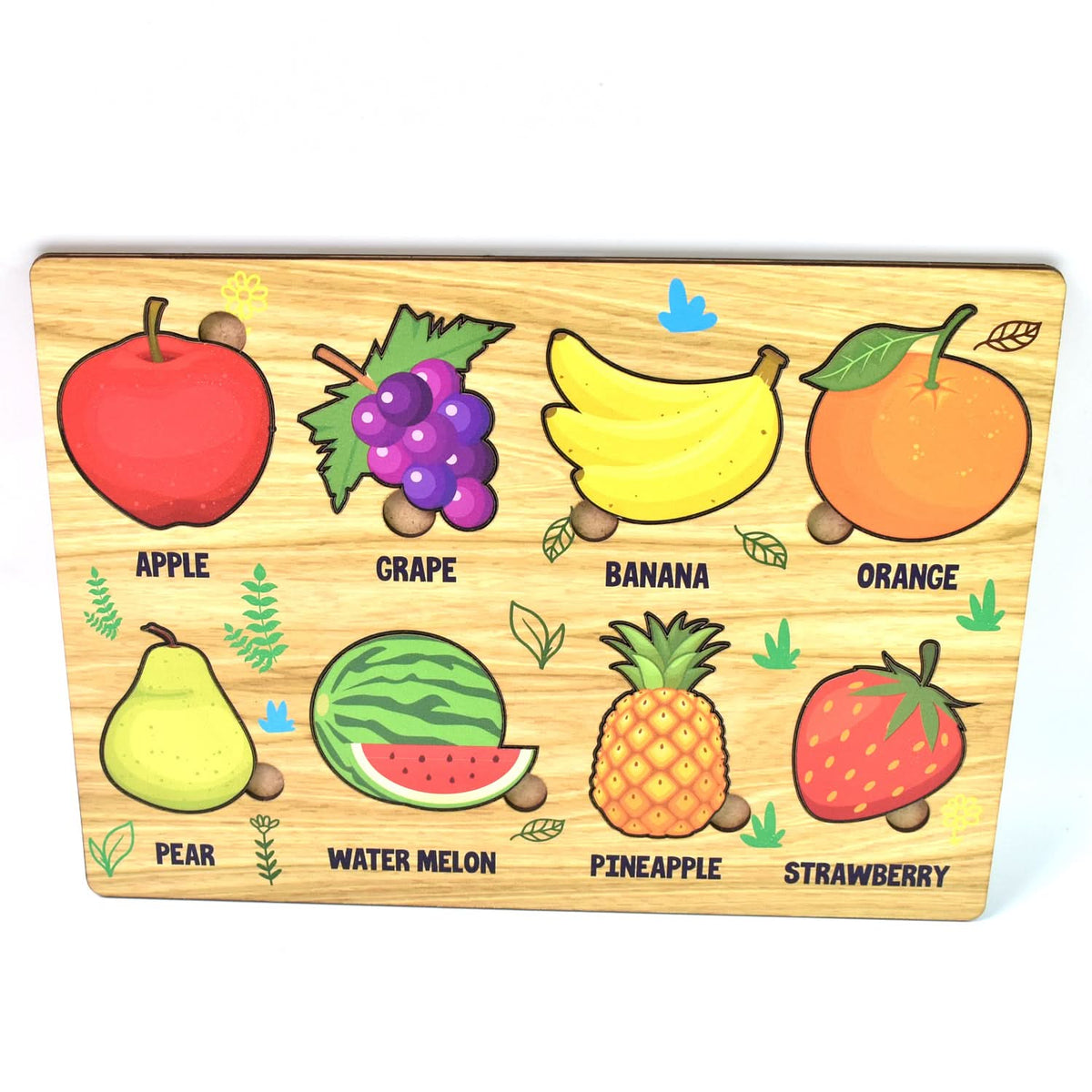 Wooden Fruits Puzzle Learning Educational Board (1 Set 2820 Cm) HP DD