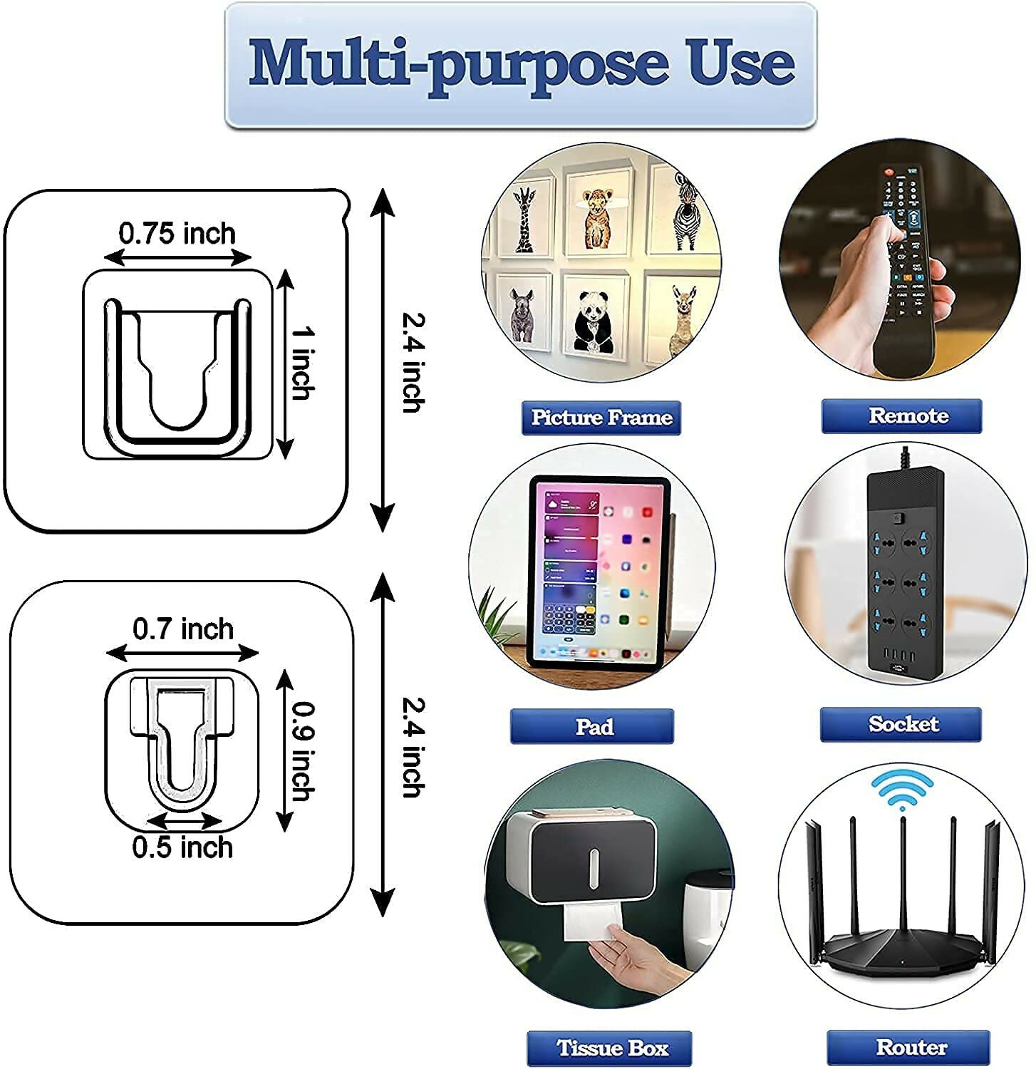 Heavy-Duty Double-Sided Wall Hooks Self-Adhesive Waterproof Plastic Hooks for Home, Kitchen & Bathroom – Strong Male/Female Design