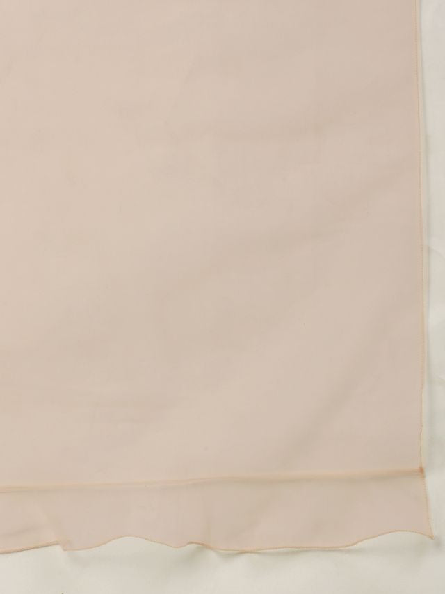 Bollywood Vogue Ready To Wear Light Peach Net Sequins Embroidered Lehenga