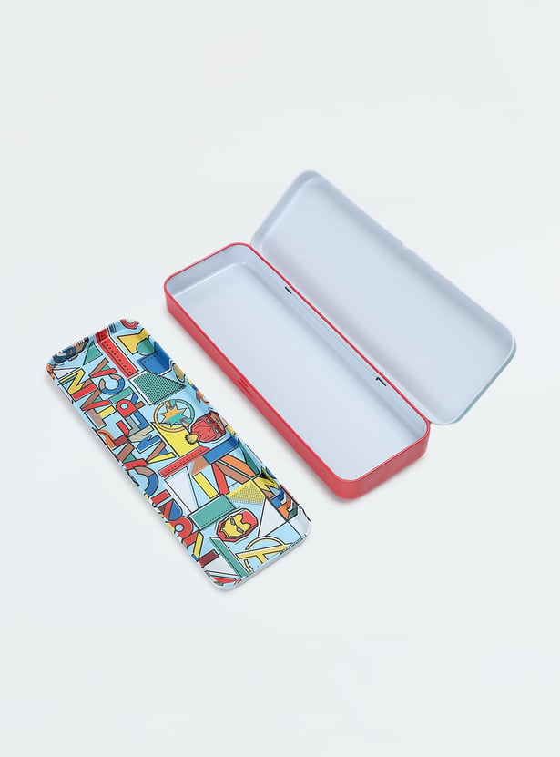 QIPS by HMI AVENGERS & Disney Double Layer Stationary Organizer for Kids Metal Pencil Box.