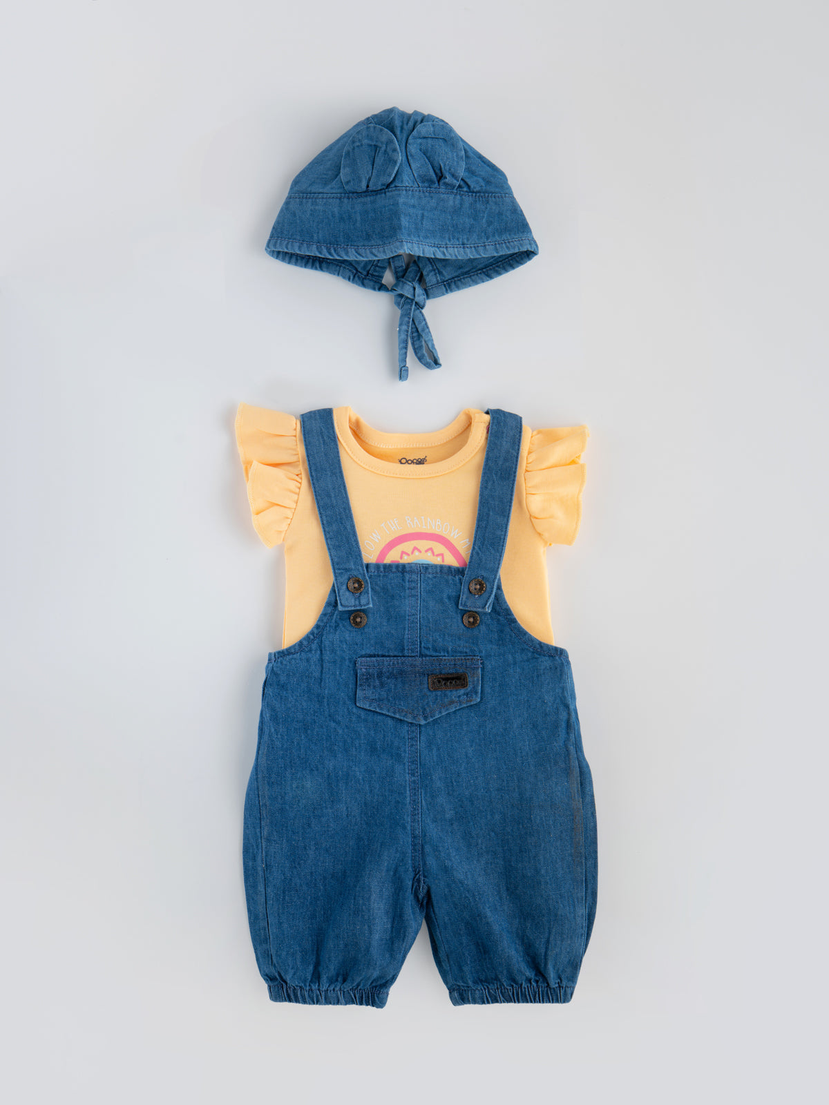 Trendy & Stylish Dungaree Set for Newborn Girls - Image 1