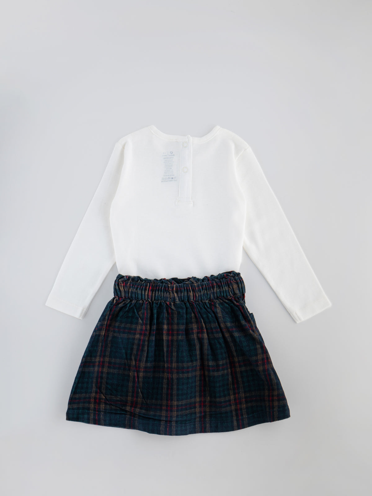 Popees Full Sleeve Top & Check Skirt Set (1-6 Years) for Girls - Image 2