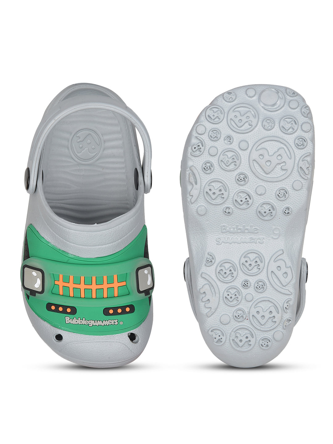 Bubblegummers Boy's Grey Casual Clog Sandals - Grey