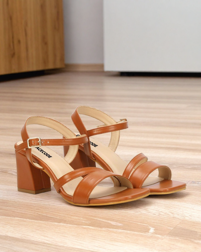 GRACECODE Women's Open-Toe Chunky-Heeled Sandals