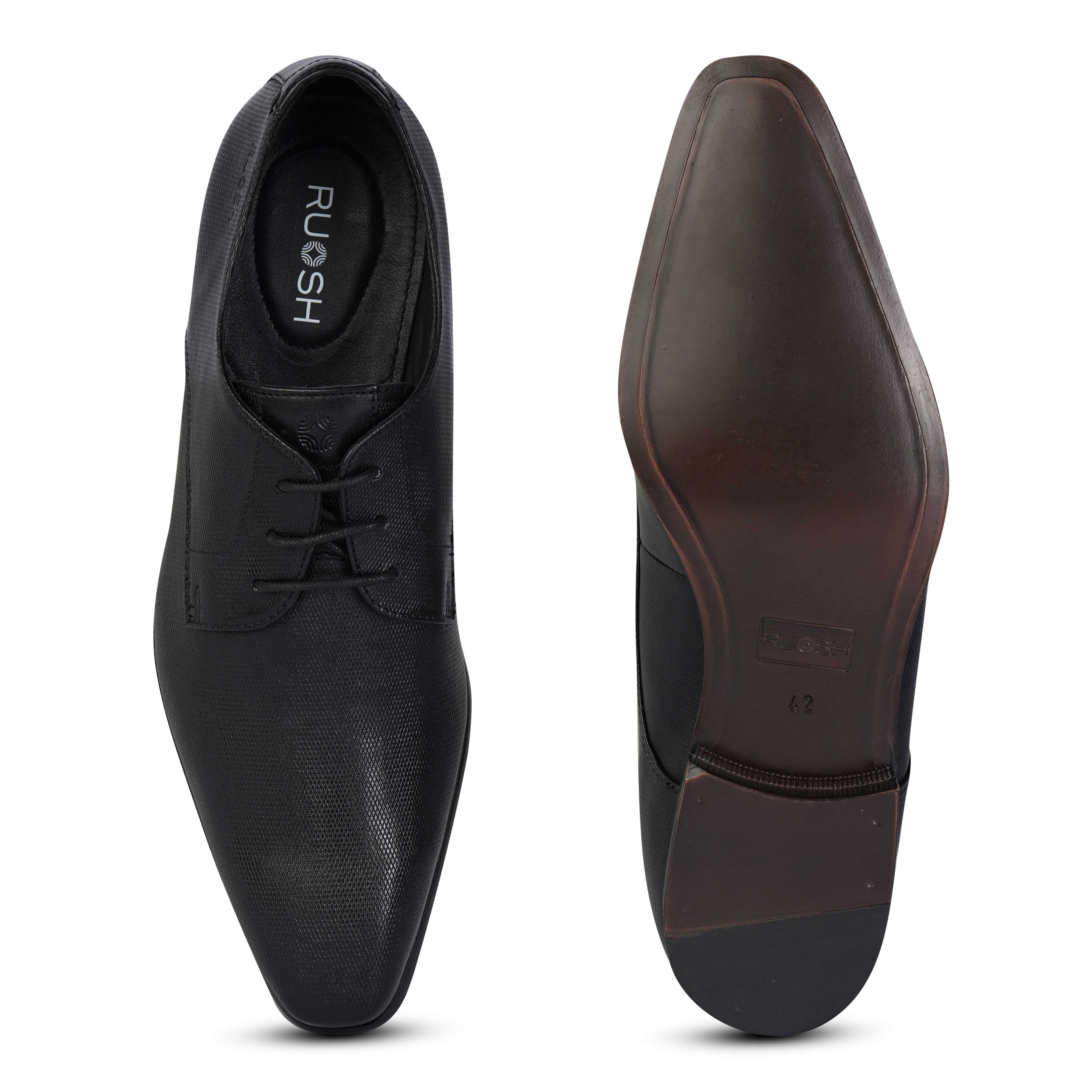 The King Ruosh Men Black Formal Lace-Up