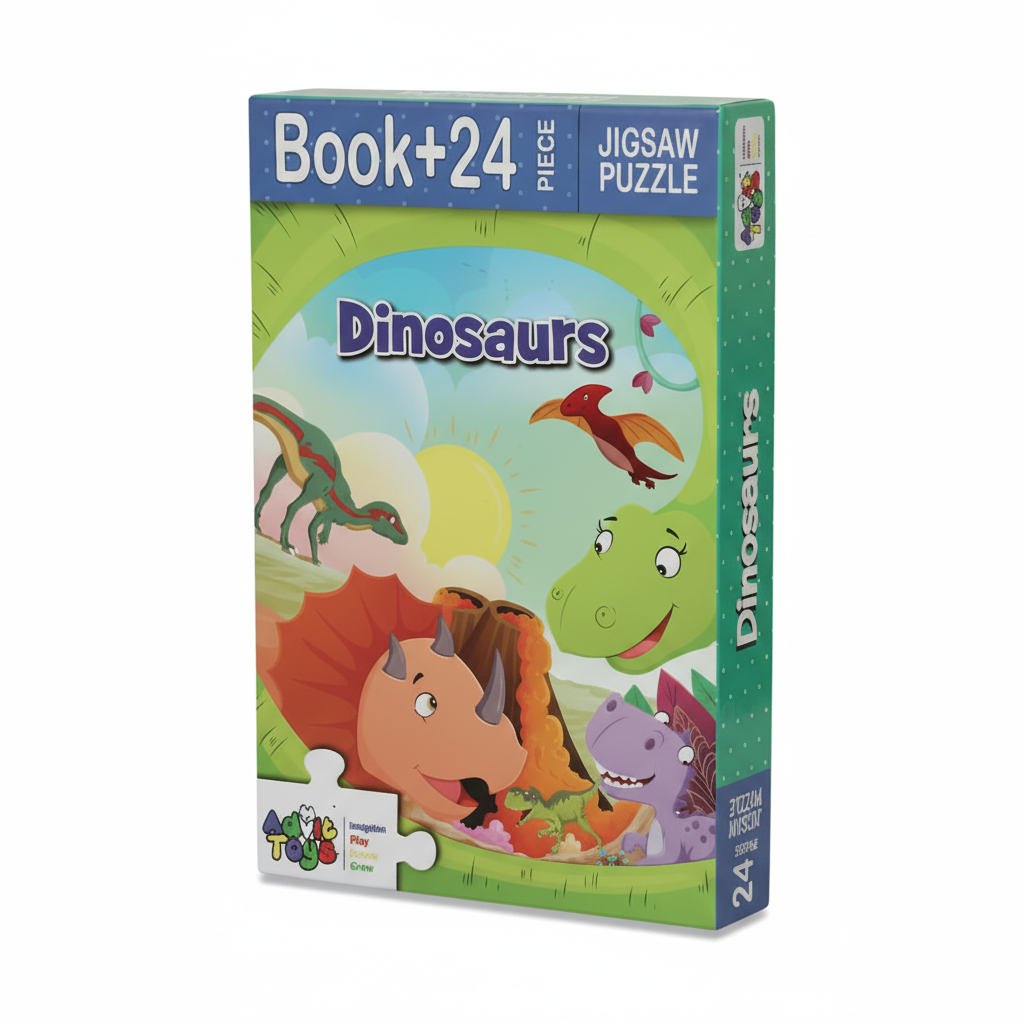 Dinosaurs Kids Jigsaw Puzzle with Book – Advit Toys Prints Publications