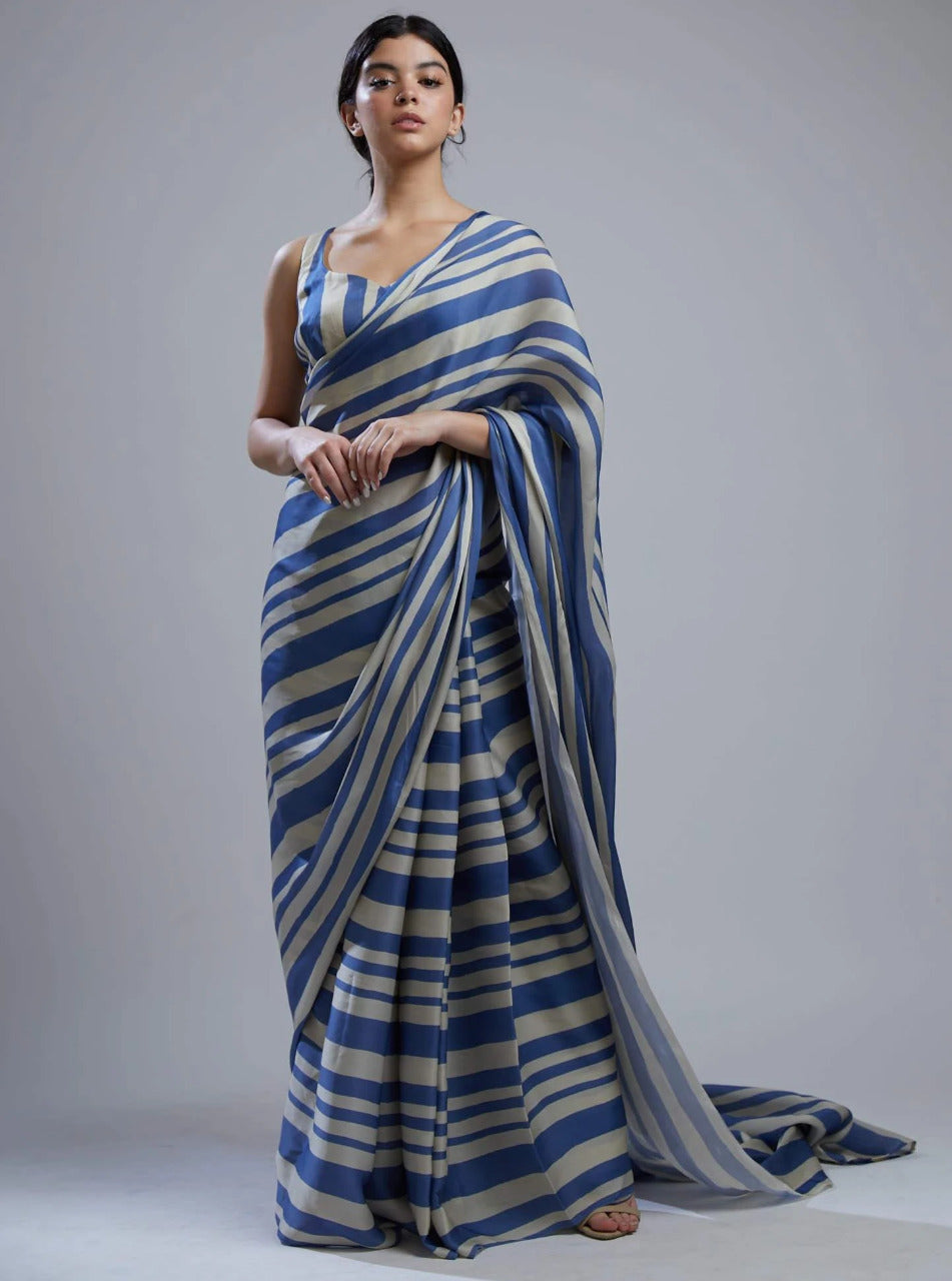 Soft Colors Designs of Japan Satin Saree With Satin Printed Blouse Piece