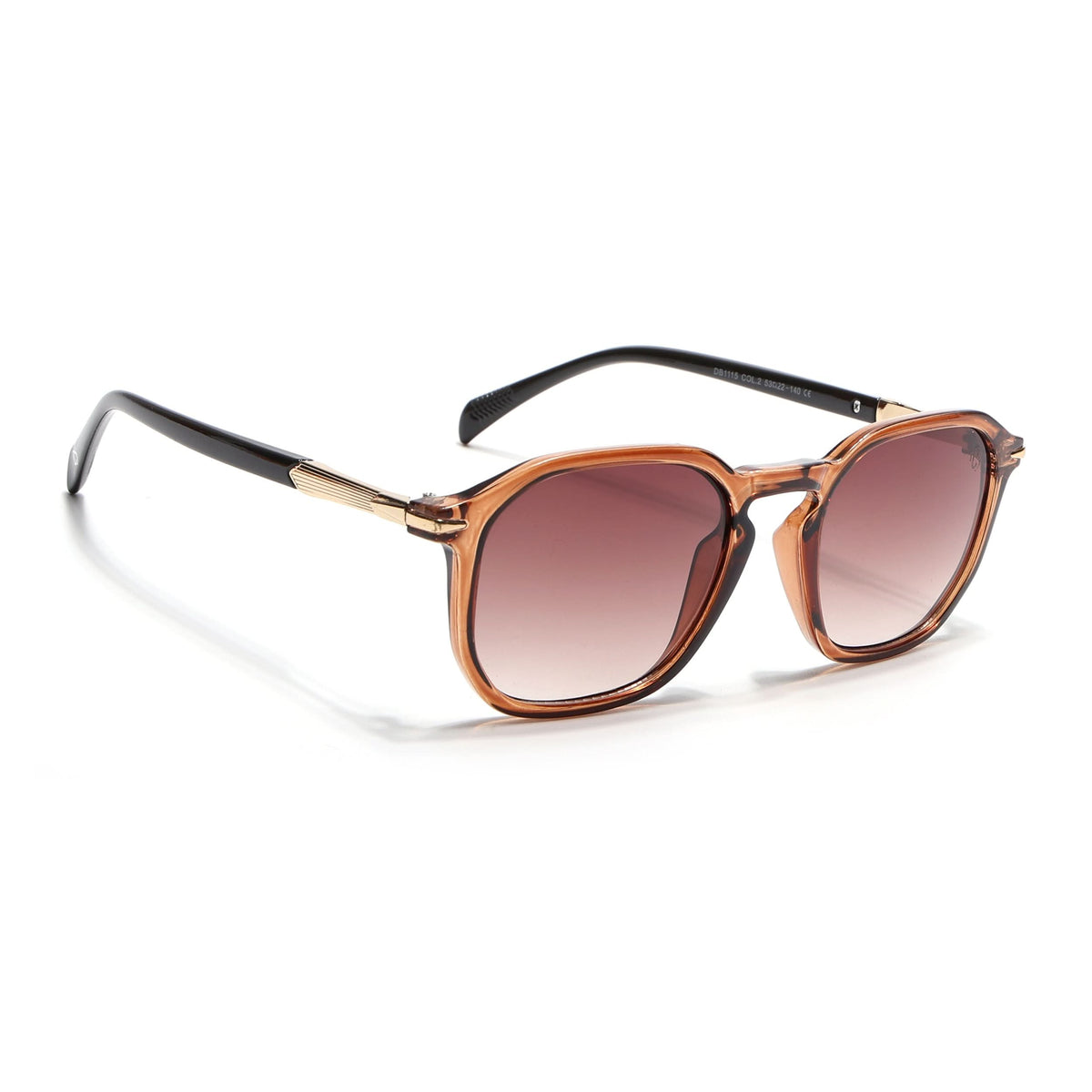 Eyejack Transparent Brown Square Sunglasses for Men and Women - view 2