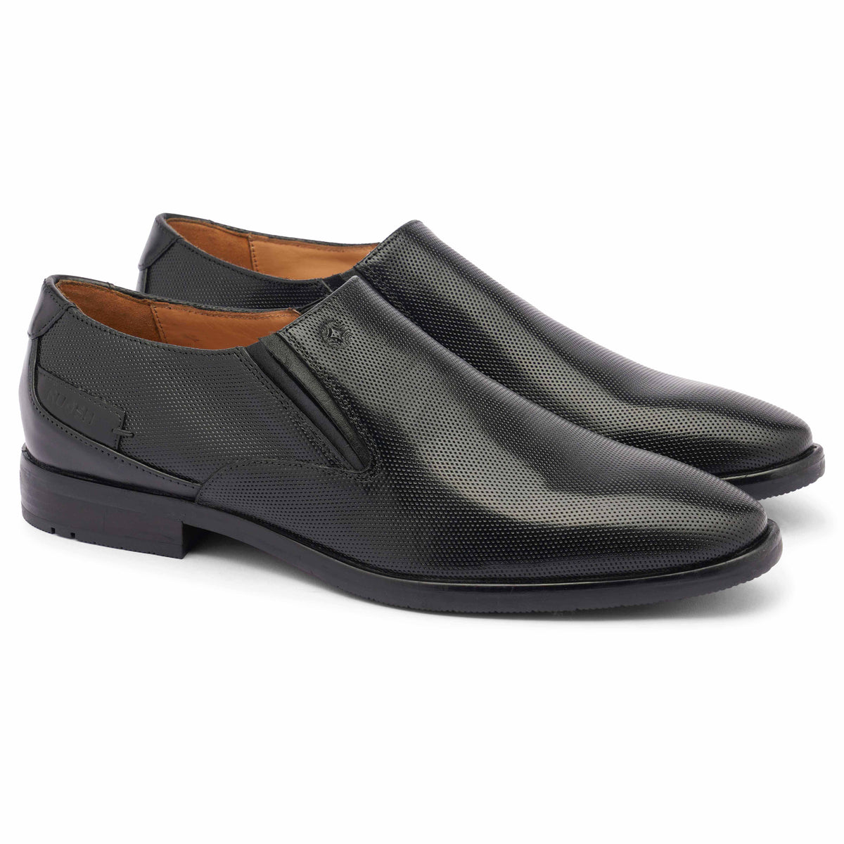 The Newyork Ruosh Men Black Formal Slip-On