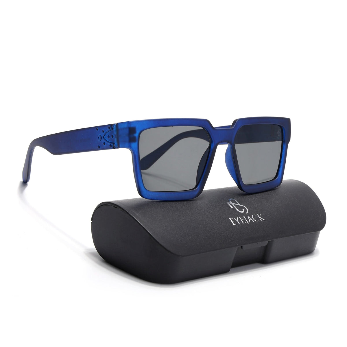 Eyejack Blue Square Sunglasses for Men and Women - Style 1030 - view 4