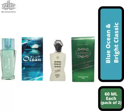Gimani Blue Ocean and Bright Classic Perfume 60ml each (pack of 2, 120ml) Gimanifragrances