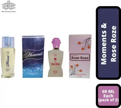 Gimani Moments & Rose Perfume Set (60ml Each, Pack of 2) Gimanifragrances