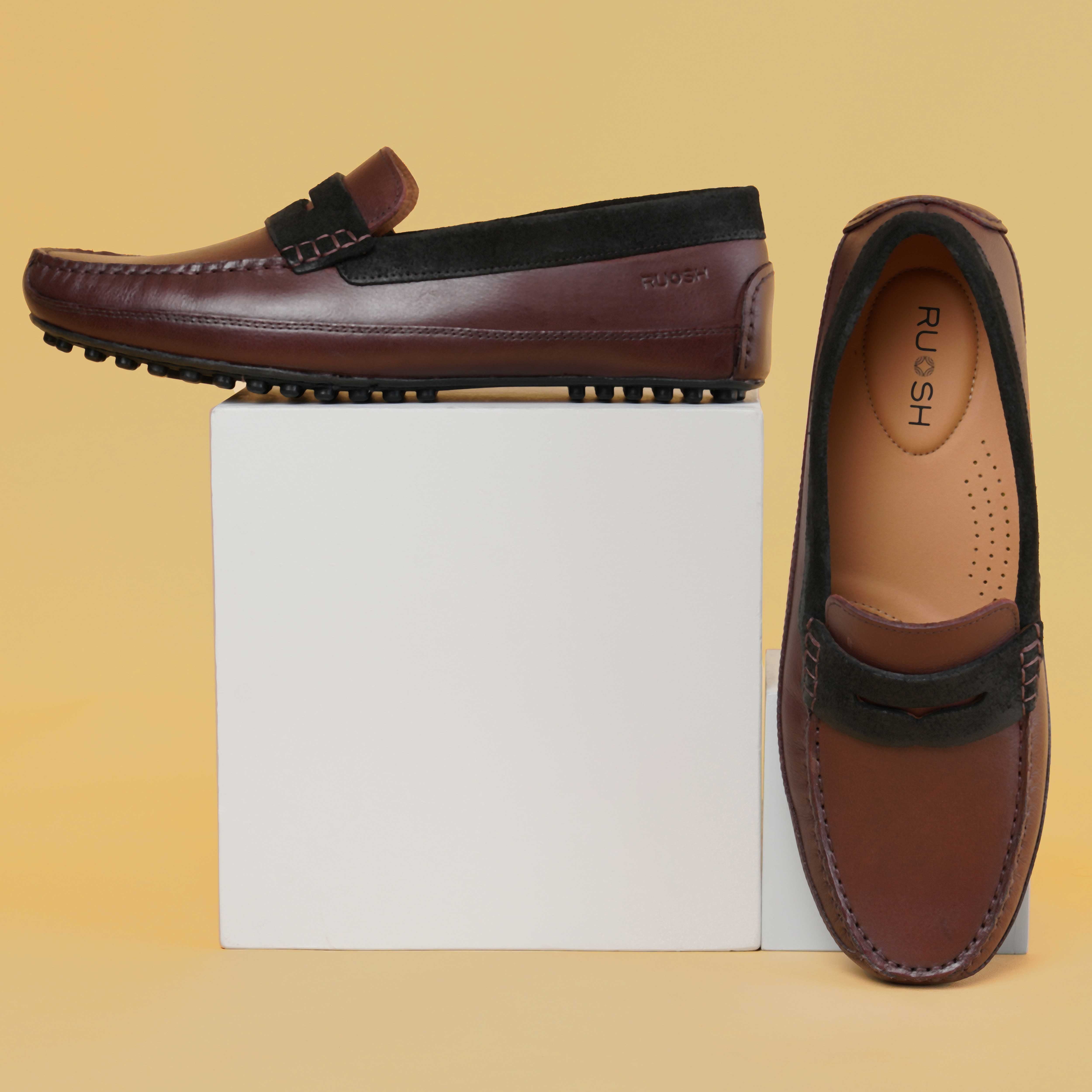 The Oman Ruosh Men Burgundy Casual Penny Loafer